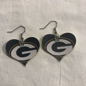 Greenbay packers faux vinyl earrings